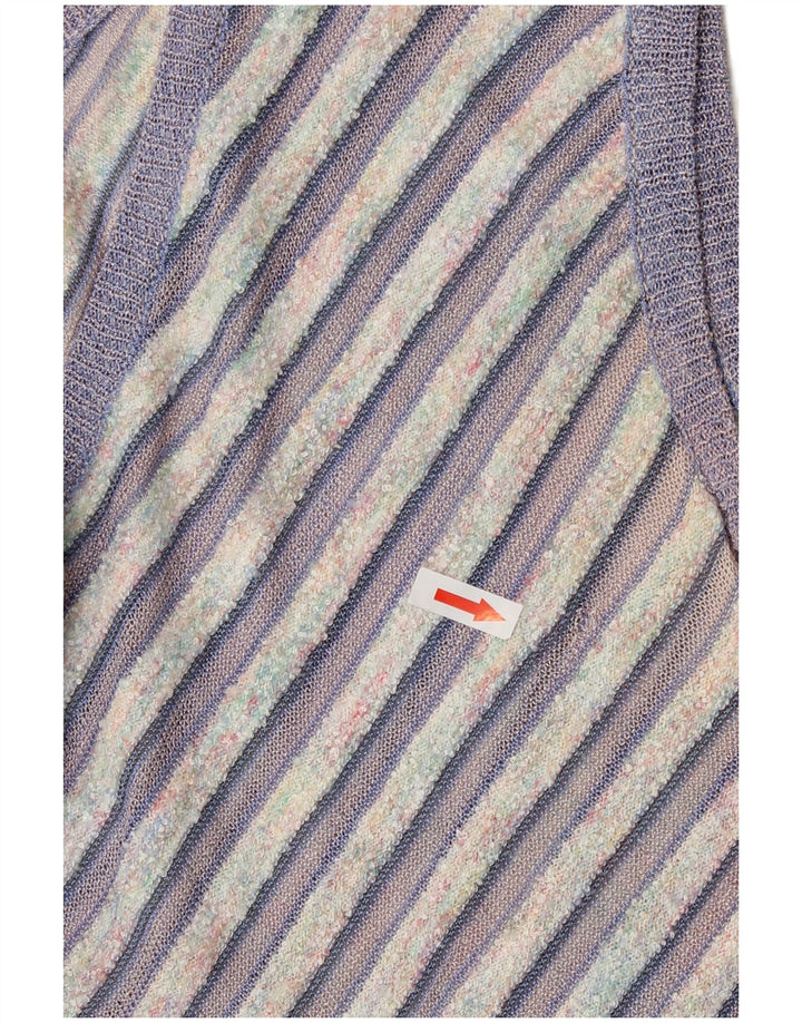 Vintage Womens Vest Tank Top UK 12 Medium Purple Striped