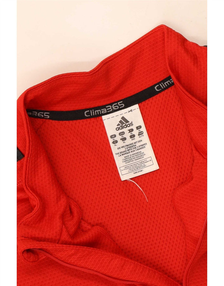 Adidas Mens Clima 365 Zip Neck Pullover Tracksuit Top XL Red Polyester
