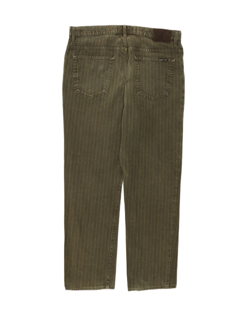 MARLBORO CLASSICS Mens Straight Jeans W36 L30 Green Striped Vintage Marlboro Classics and Second-Hand Marlboro Classics from Messina Hembry 