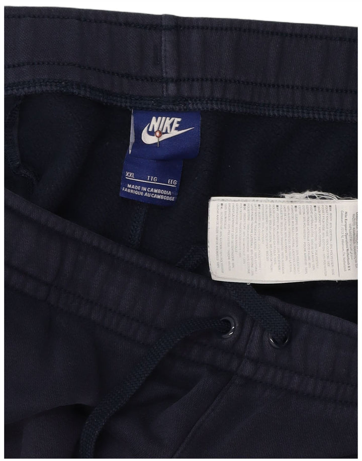 Nike Mens Graphic Tracksuit Trousers Joggers 2XL  Navy Blue Cotton