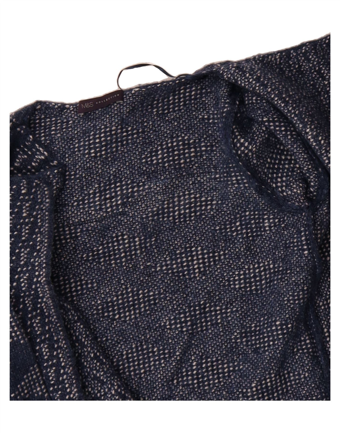 MARKS & SPENCER Womens Boat Neck Jumper Sweater UK 10 Small Blue Geometric Vintage Marks & Spencer and Second-Hand Marks & Spencer from Messina Hembry 