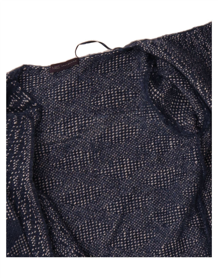MARKS & SPENCER Womens Boat Neck Jumper Sweater UK 10 Small Blue Geometric Vintage Marks & Spencer and Second-Hand Marks & Spencer from Messina Hembry 