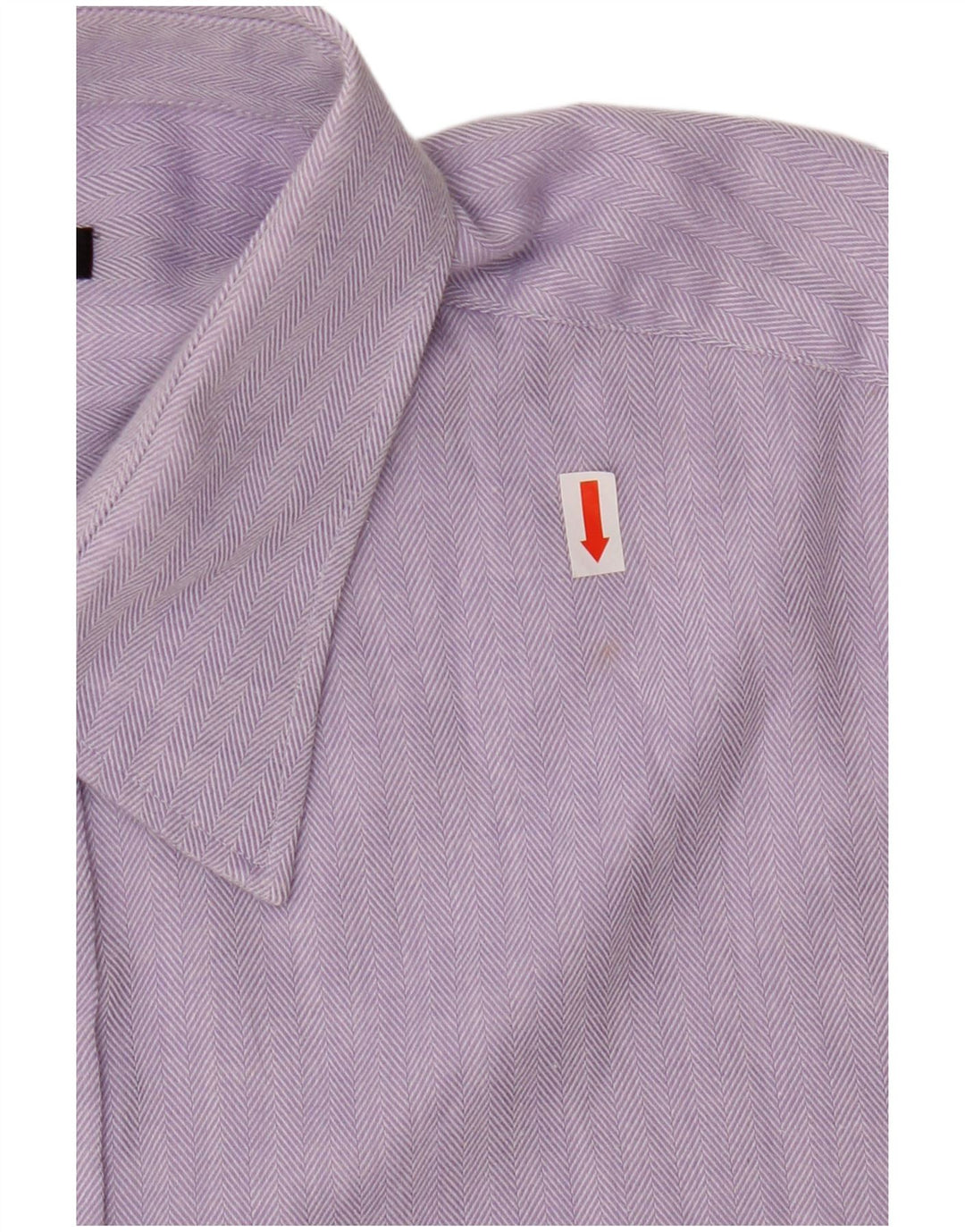 Pierre Cardin Mens Shirt Size 17 1/2 43 XL Purple Herringbone Cotton