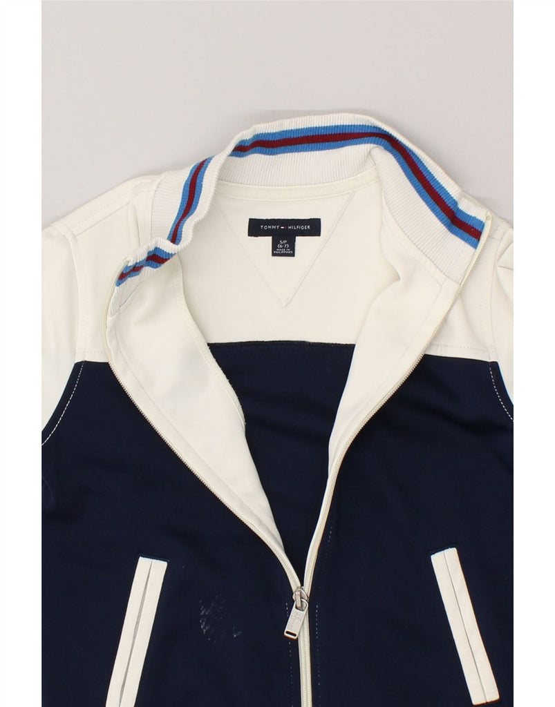 TOMMY HILFIGER Boys Graphic Tracksuit Top Jacket 6-7 Years Small White | Vintage Tommy Hilfiger | Thrift | Second-Hand Tommy Hilfiger | Used Clothing | Messina Hembry 