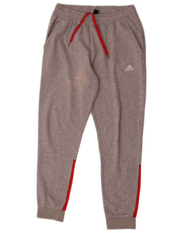 Adidas Mens Tracksuit Trousers Joggers Medium Grey Colourblock Cotton