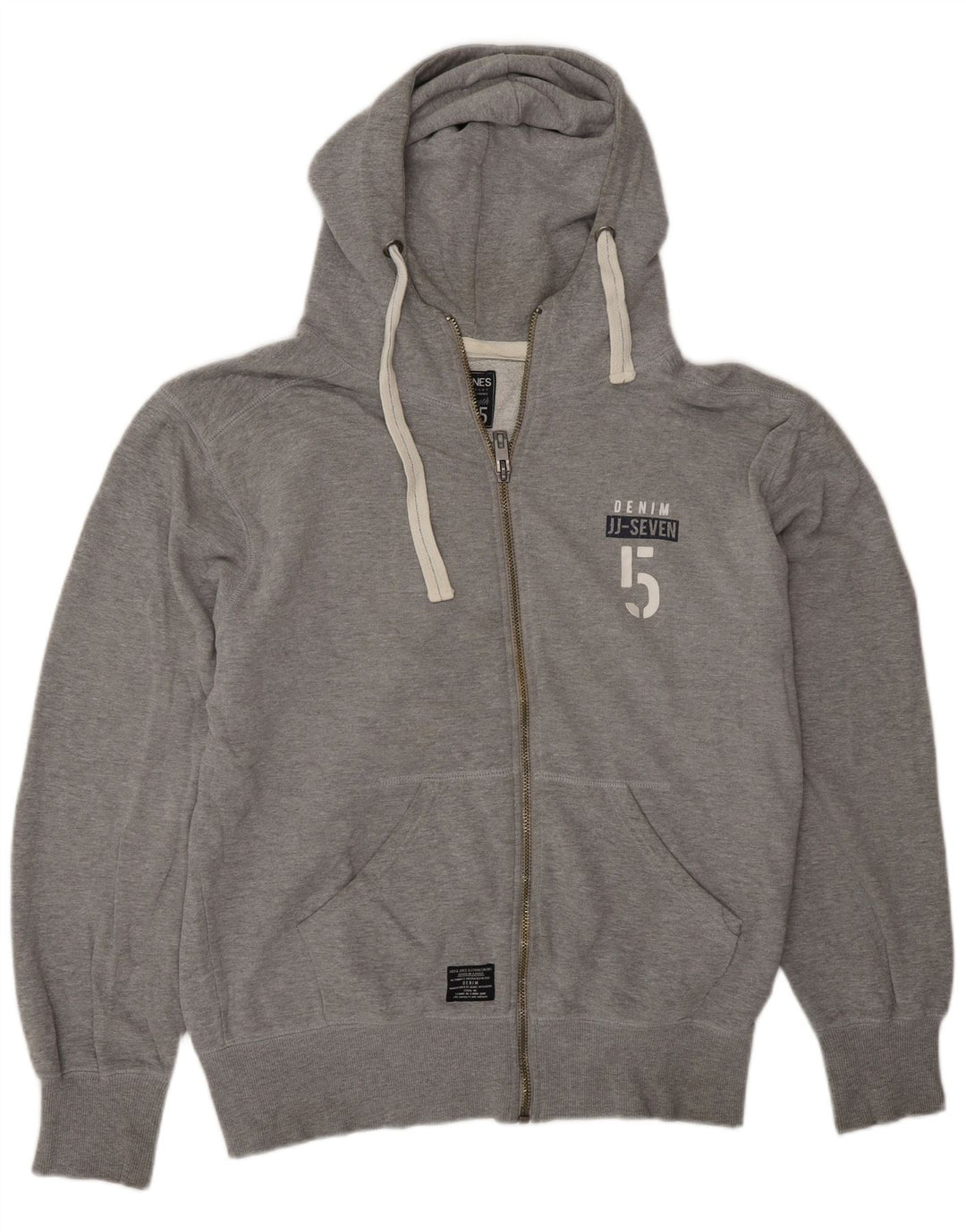 Jack & Jones Mens Graphic Zip Hoodie Sweater XL Grey