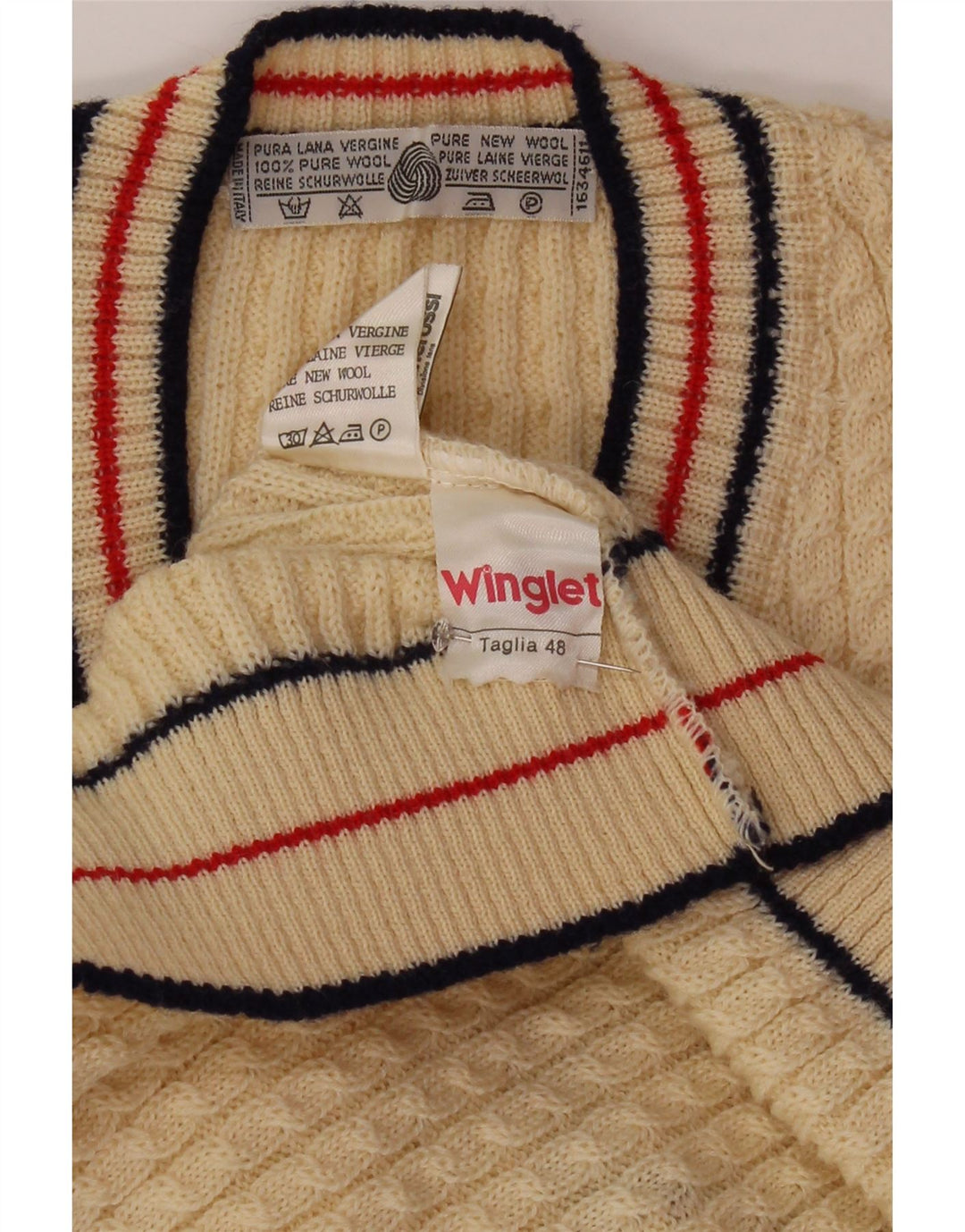 Winglet Mens Vest Tank Top IT 48 Medium Off White Wool