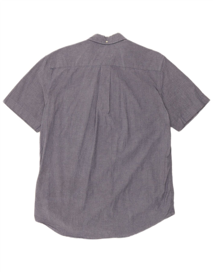 Tommy Hilfiger Mens Short Sleeve Classic Fit Shirt Medium Navy Blue Cotton