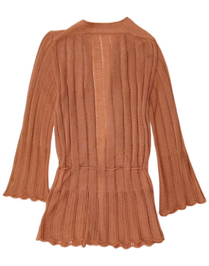Vintage Womens Wrap Cardigan Sweater IT 44 Medium Brown Acrylic