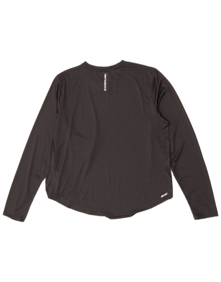 New Balance Womens Top Long Sleeve UK 16 Large Black Polyester