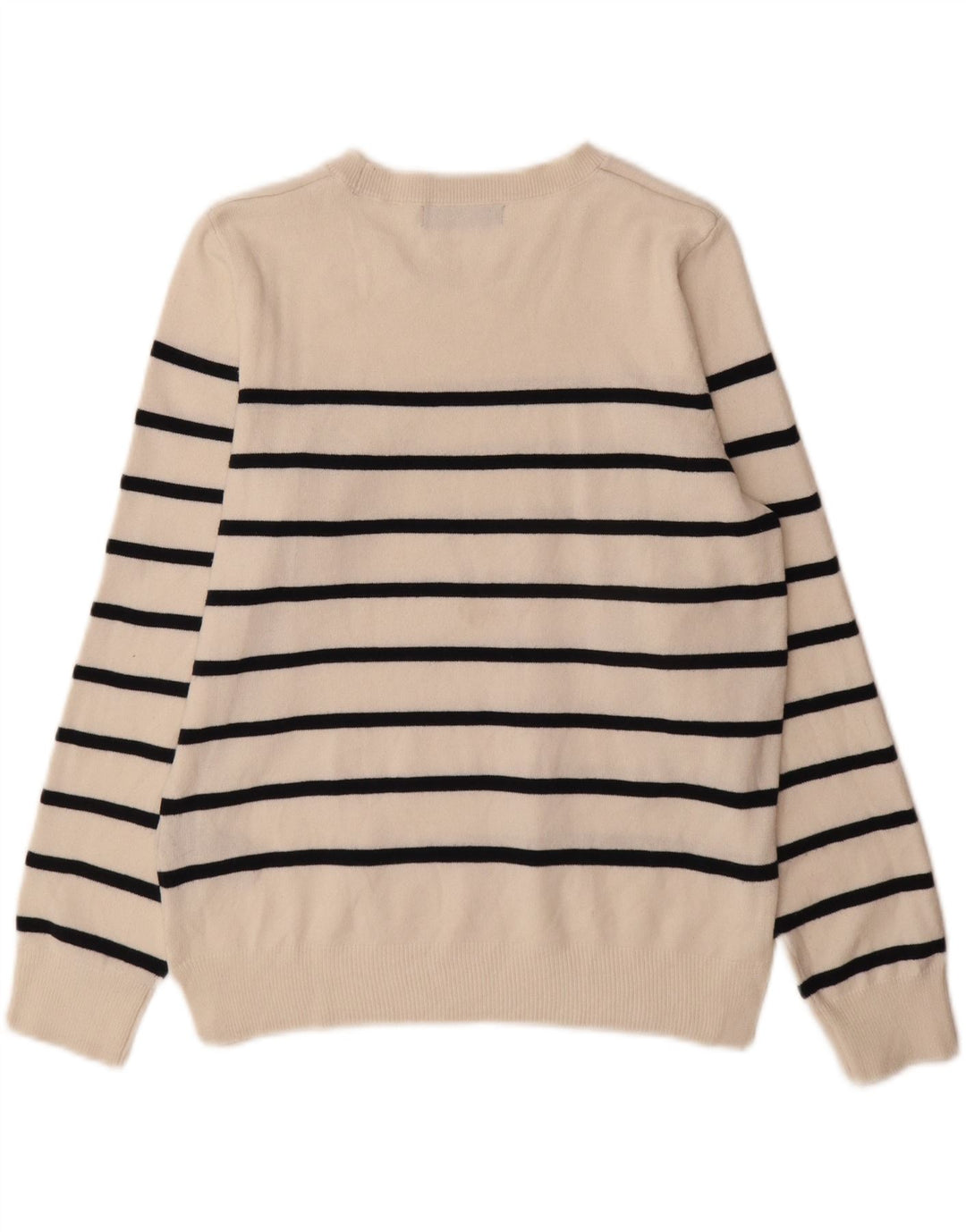 Marks & Spencer Womens Boat Neck Jumper Sweater UK 12 Medium White Striped