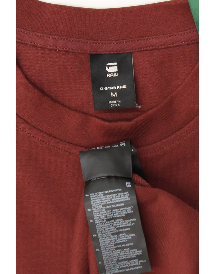 G-STAR Mens Top Long Sleeve Medium Burgundy Cotton