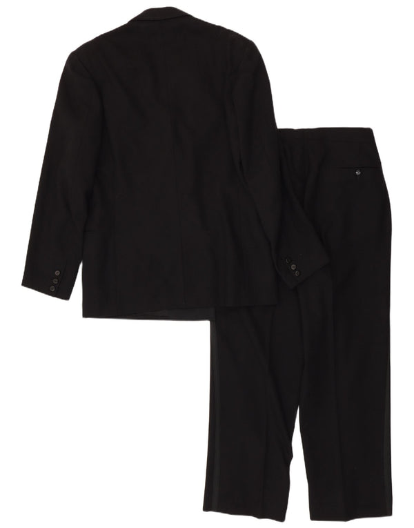 Vintage Mens Double Breasted 2 Piece Suit Small W28 L28 Black