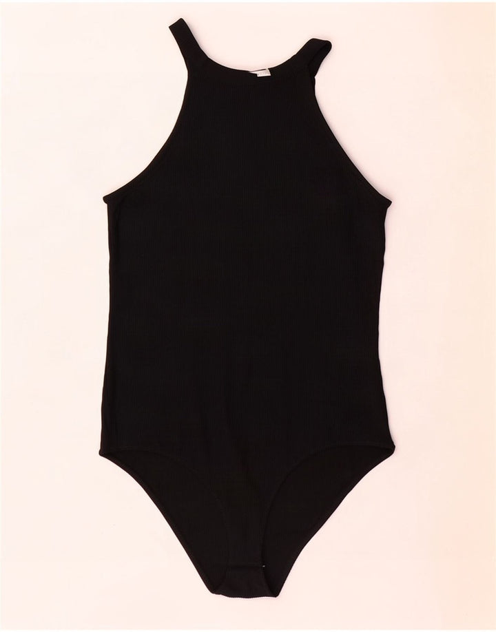 Zara Womens Trafaluc Sleeveless Bodysuit UK 12 Medium Black
