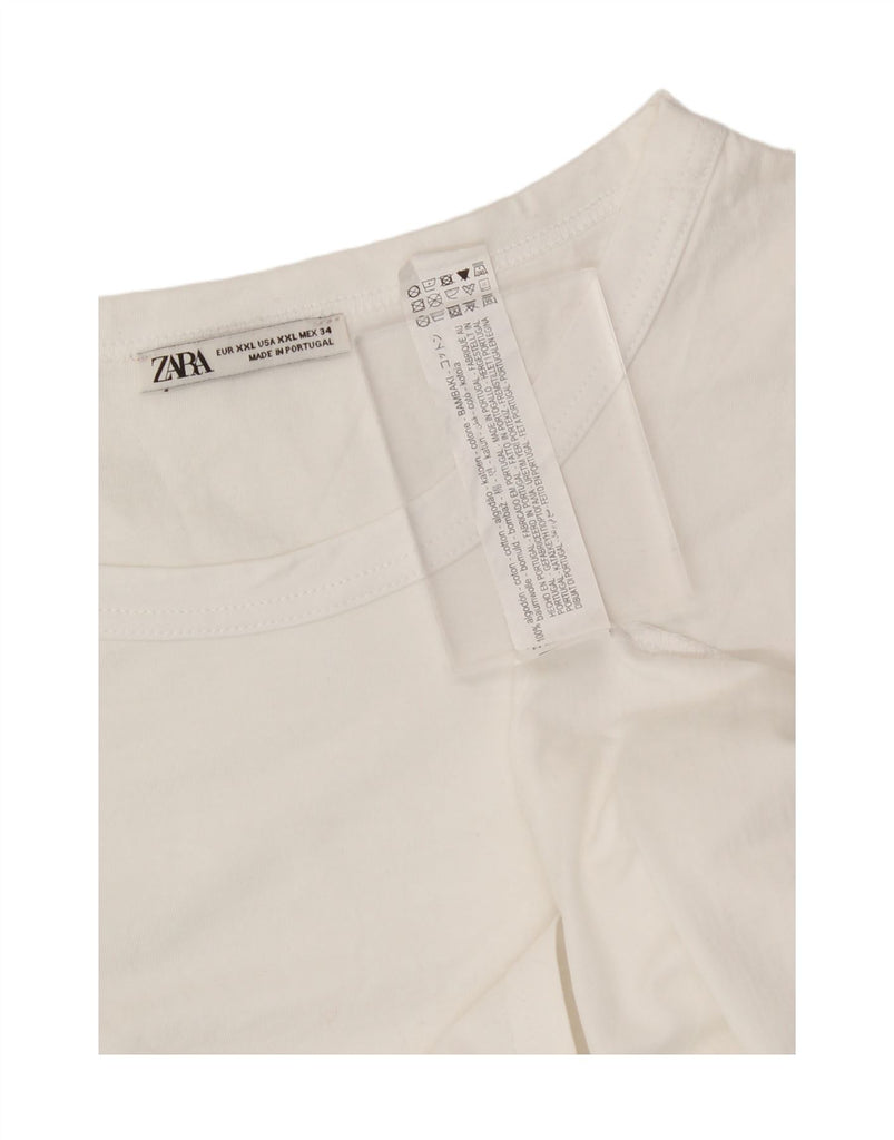 ZARA Womens T-Shirt Top UK 20 2XL White Cotton Vintage Zara and Second-Hand Zara from Messina Hembry 