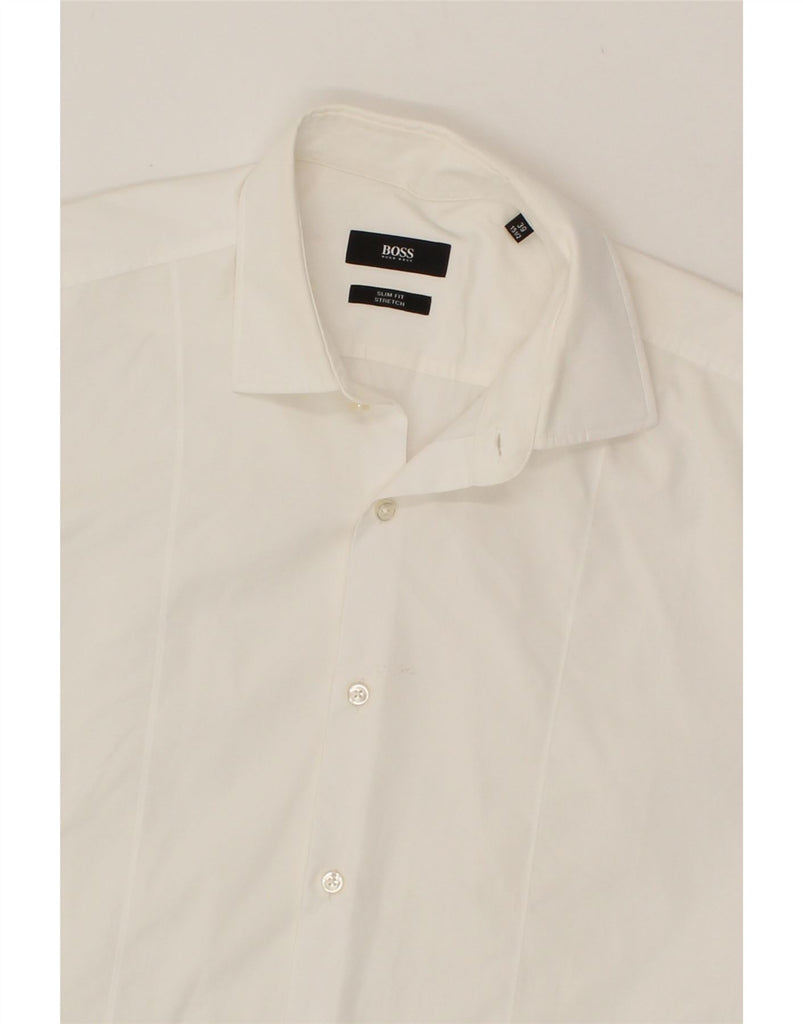 HUGO BOSS Mens Slim Fit Shirt Size 39 15 1/2 Medium White Vintage Hugo Boss and Second-Hand Hugo Boss from Messina Hembry 
