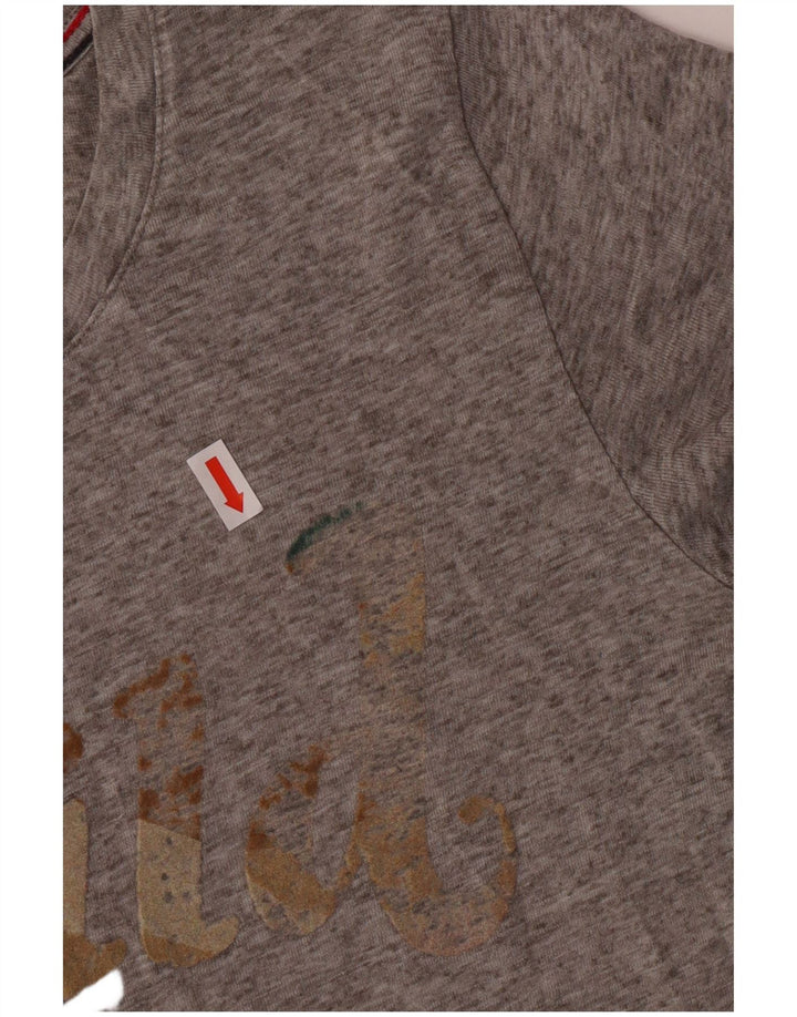 Tommy Hilfiger Womens Graphic T-Shirt Top UK 12 Medium Grey Polyester