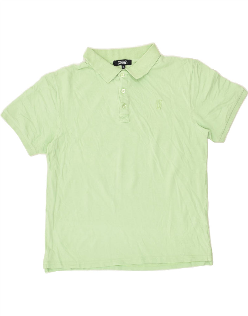 TRUSSARDI Boys Polo Shirt 13-14 Years XL Green | Vintage Trussardi | Thrift | Second-Hand Trussardi | Used Clothing | Messina Hembry 