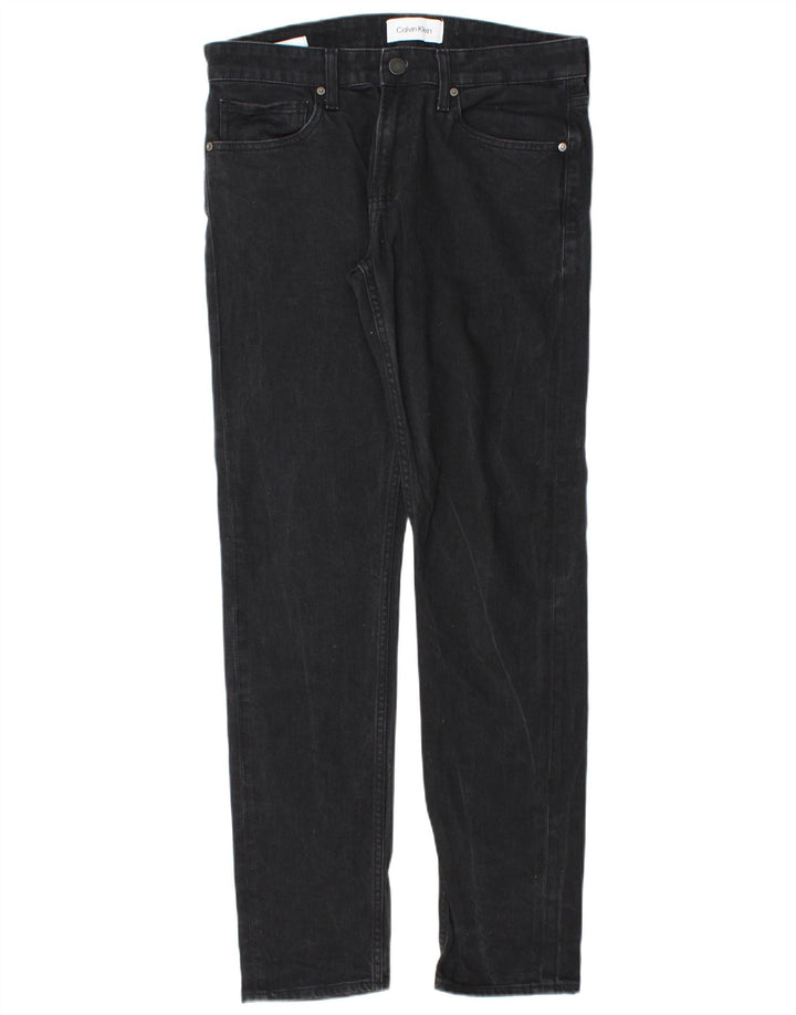 Calvin Klein Mens Slim Jeans W30 L32 Black Cotton
