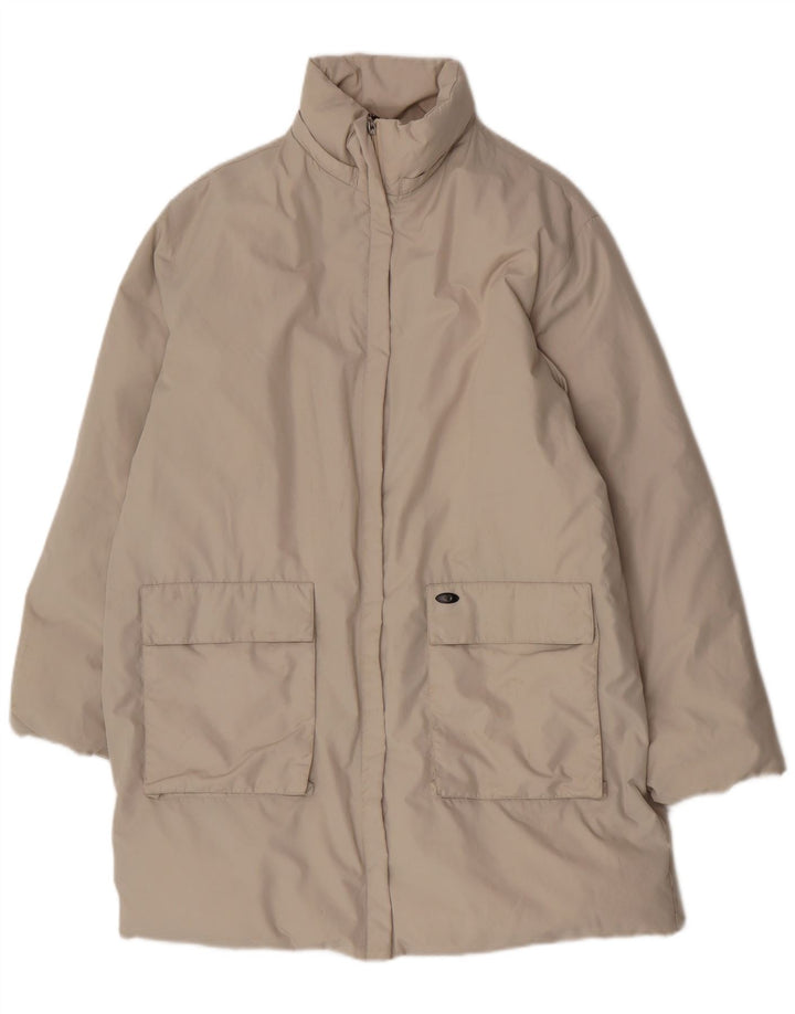 Sergio Tacchini Womens Padded Coat IT 46 Large Beige Polyester