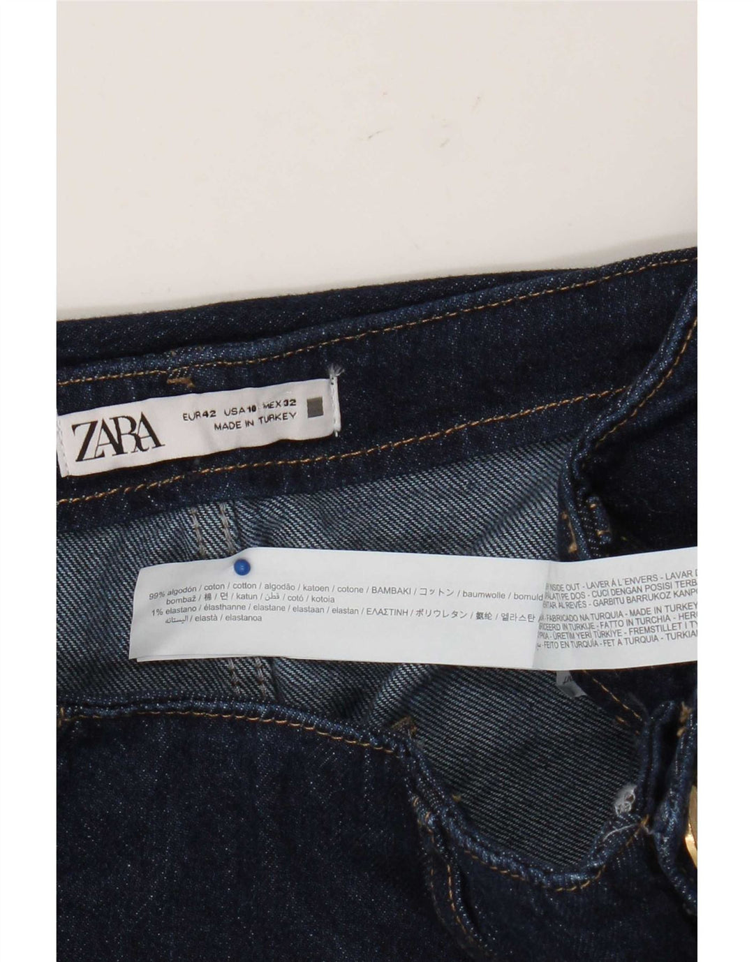 Zara Womens Bootcut Jeans EU 42 Large W32 L27 Navy Blue Cotton