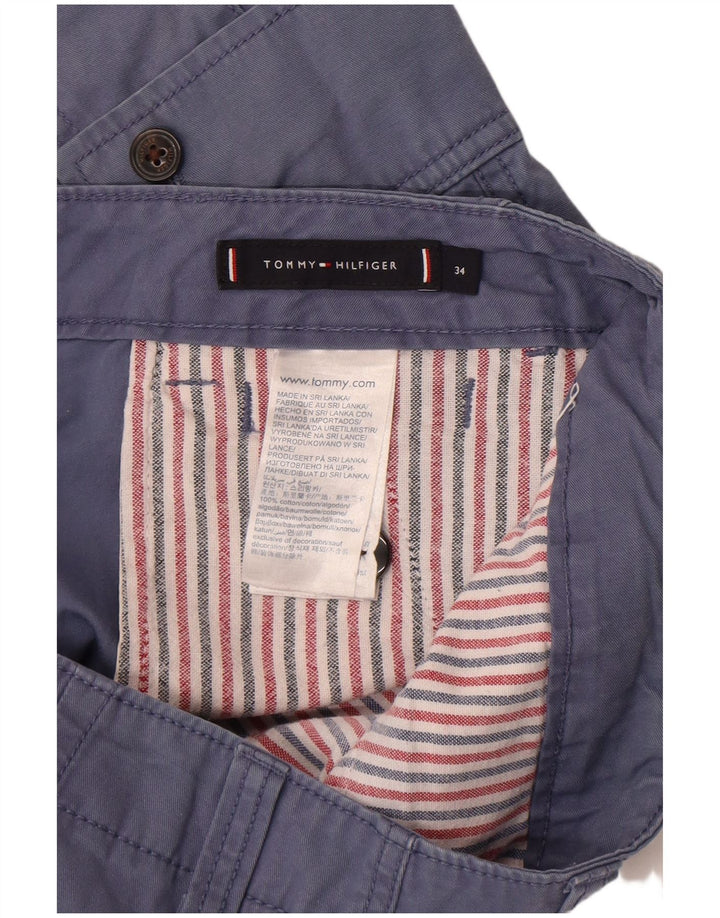 Tommy Hilfiger Mens Cargo Shorts W34 Large Navy Blue Cotton
