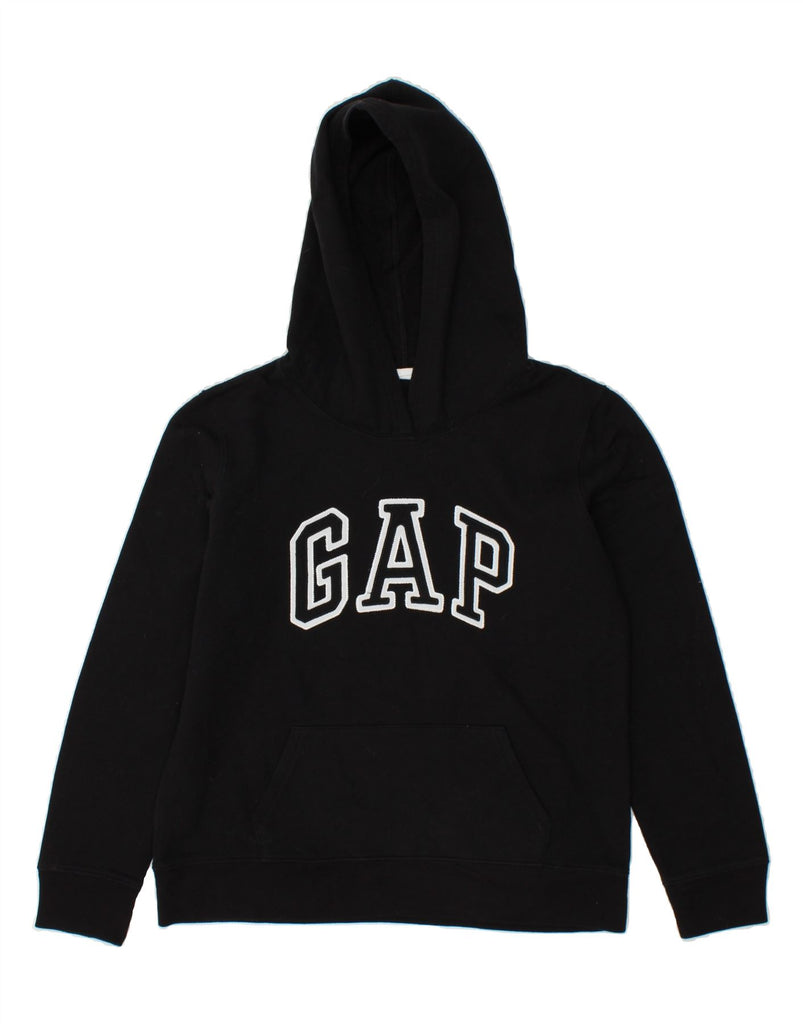 GAP Womens Graphic Hoodie Jumper UK 10 Small Black Cotton Vintage Gap and Second-Hand Gap from Messina Hembry 