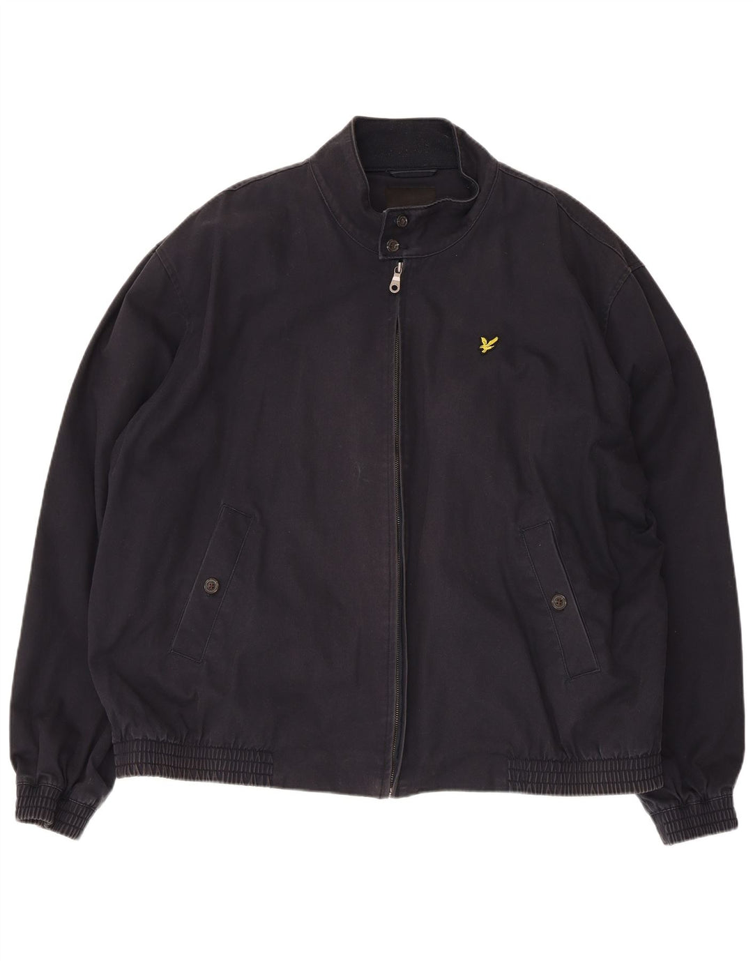 Lyle & Scott Mens Bomber Jacket UK 44 2XL Navy Blue Cotton