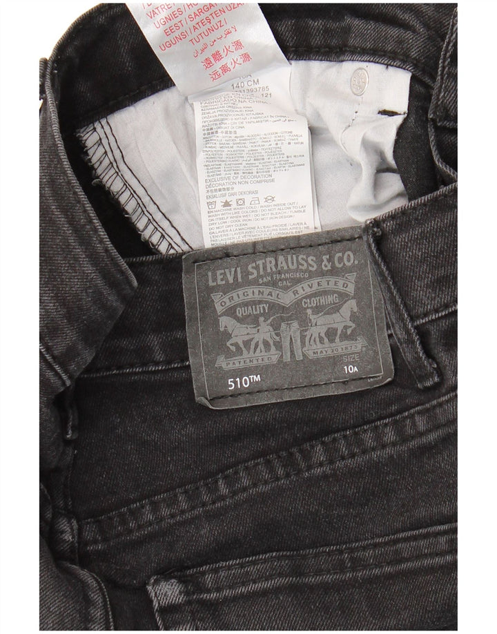 LEVI'S Boys 510 Skinny Jeans 9-10 Years W26 L27 Black Cotton