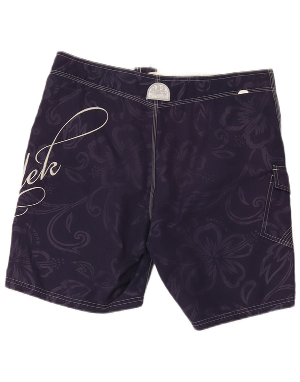 Sundek Mens Graphic Swimming Shorts Medium Navy Blue Floral Polyester