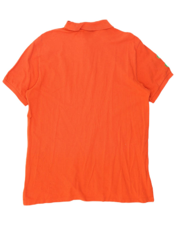 Polo Ralph Lauren Mens Slim Fit Graphic Polo Shirt XL Orange Cotton