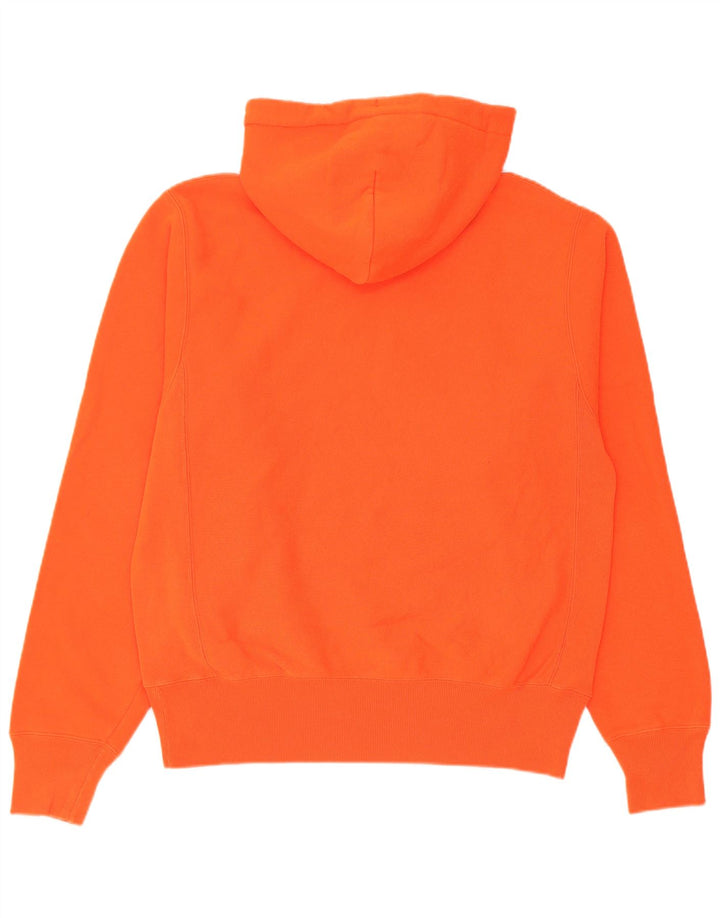 Champion Mens Hoodie Jumper Small Orange Cotton