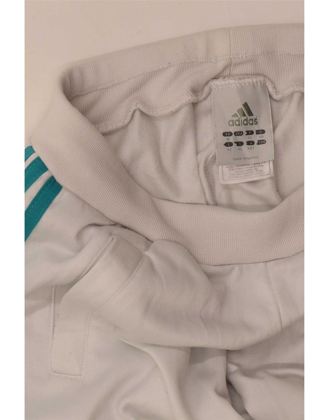 Adidas Womens Tracksuit Trousers Joggers UK 16 Large White Polyester