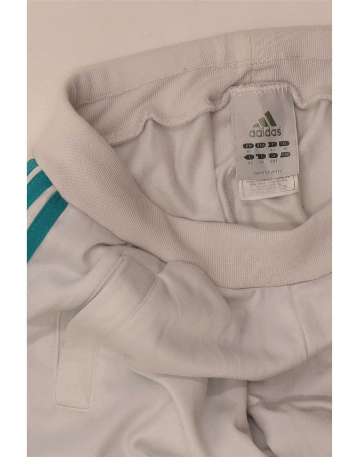 Adidas Womens Tracksuit Trousers Joggers UK 16 Large White Polyester
