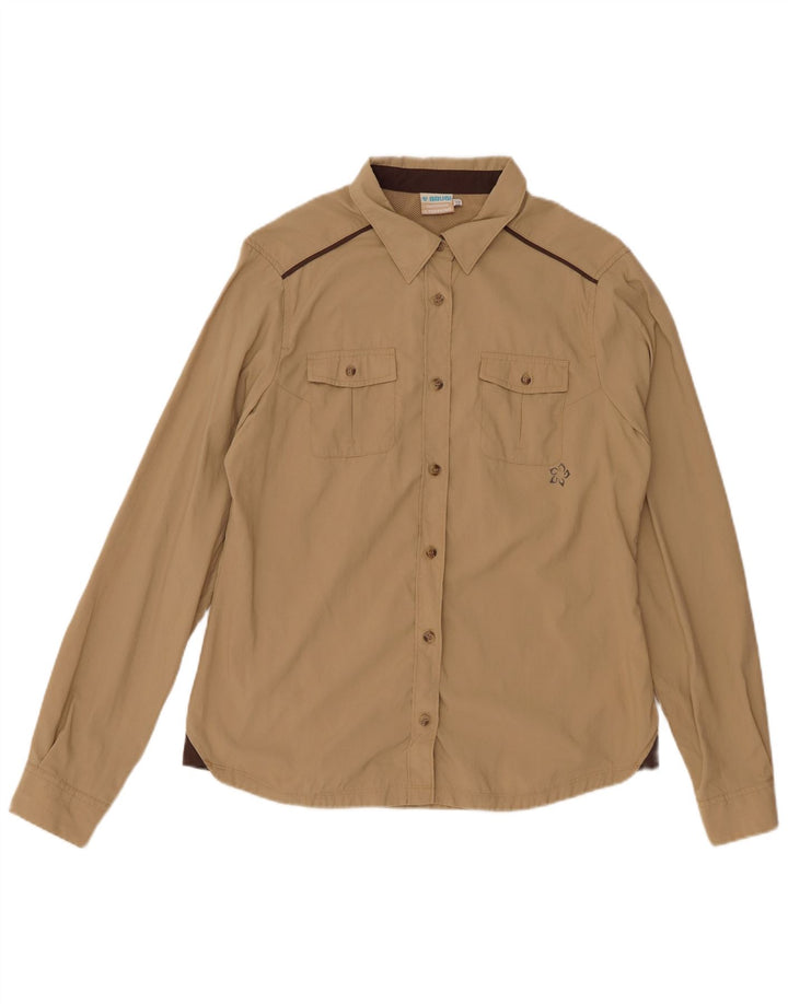 BRUGI Womens Shirt UK 16 Large Beige Polyamide