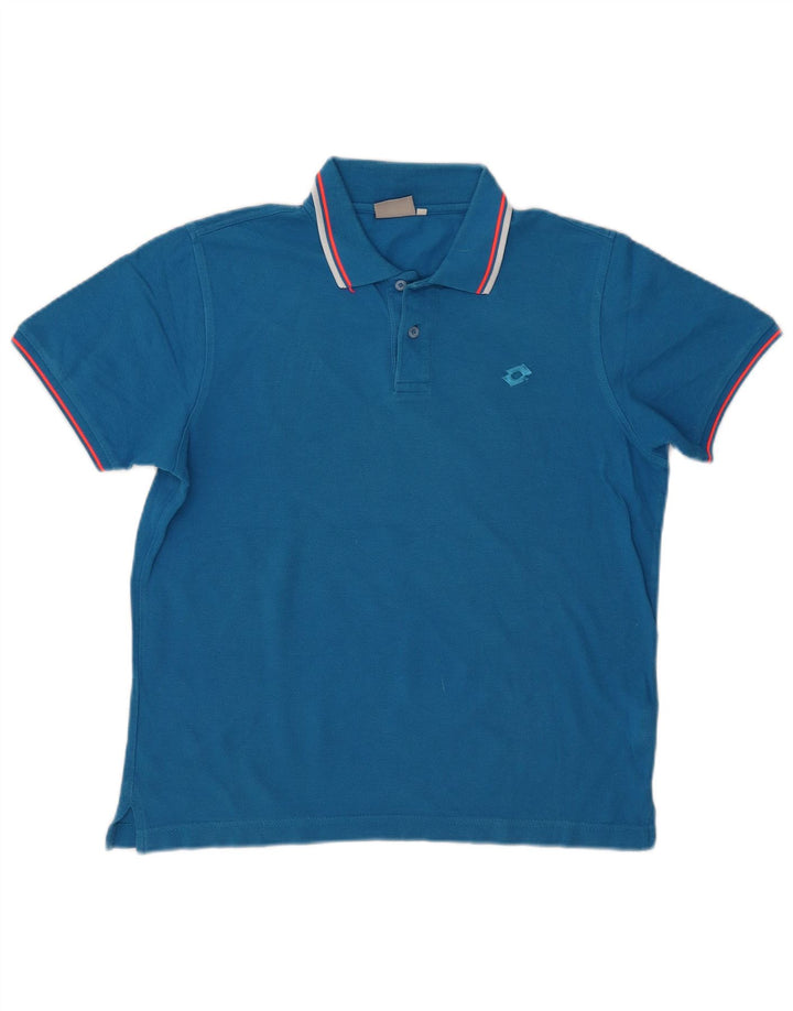Lotto Mens Polo Shirt Small Blue Cotton