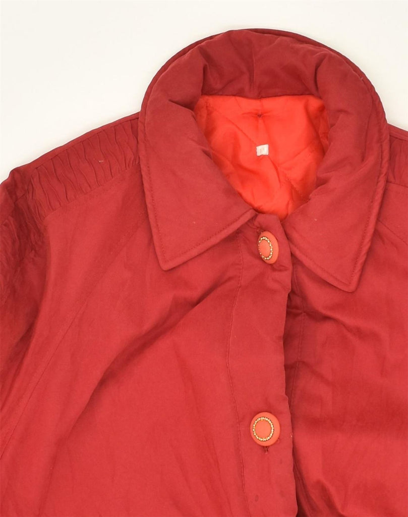 VINTAGE Womens Windbreaker Jacket UK 14 Medium Red Polyester | Vintage Vintage | Thrift | Second-Hand Vintage | Used Clothing | Messina Hembry 