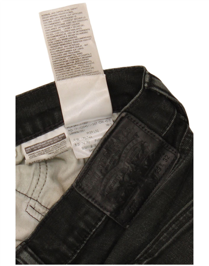 LEVI'S Womens 511 Slim Jeans W29 L32 Black Cotton
