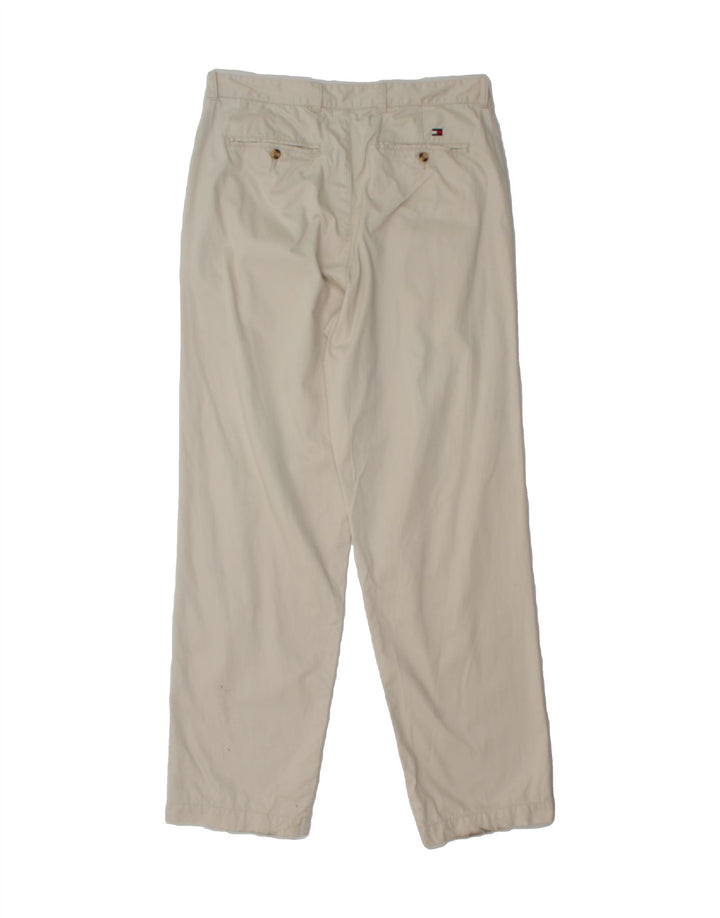 TOMMY HILFIGER Mens Pegged Chino Trousers W35 L34 Off White Cotton Vintage Tommy Hilfiger and Second-Hand Tommy Hilfiger from Messina Hembry 
