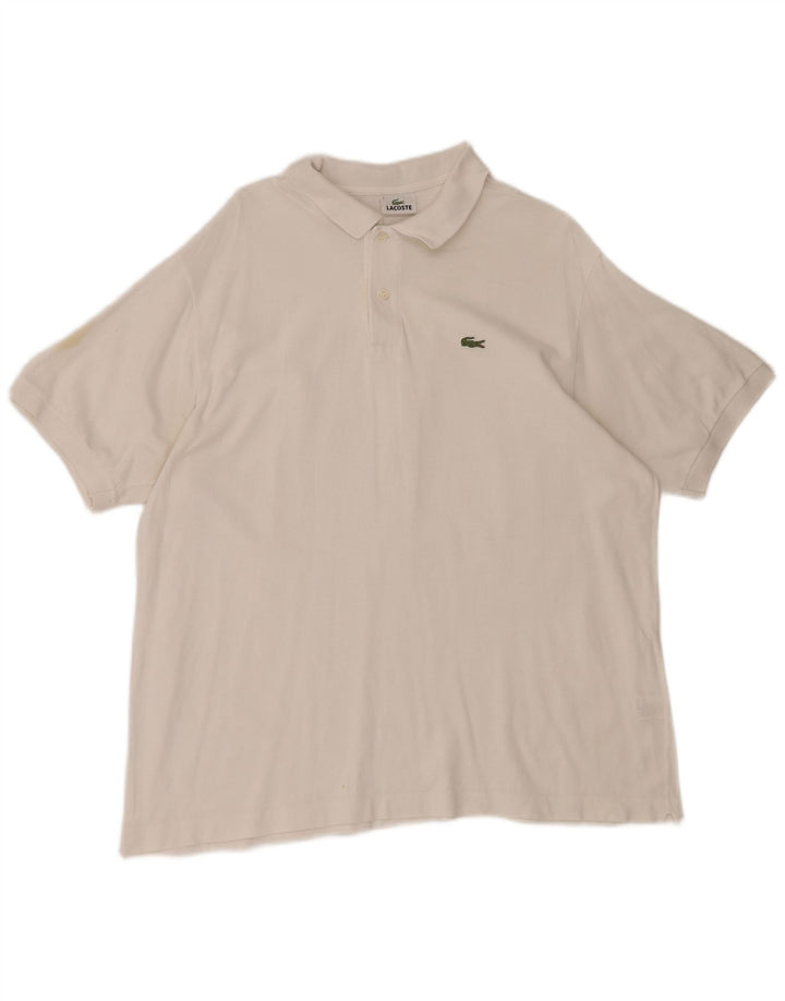 Lacoste Mens Polo Shirt Size 7 2XL White Cotton