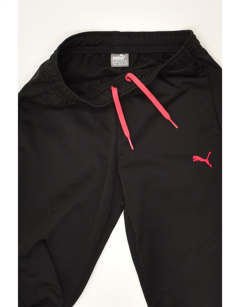 PUMA Girls Tracksuit Trousers Joggers 7-8 Years Black Polyester | Vintage Puma | Thrift | Second-Hand Puma | Used Clothing | Messina Hembry 