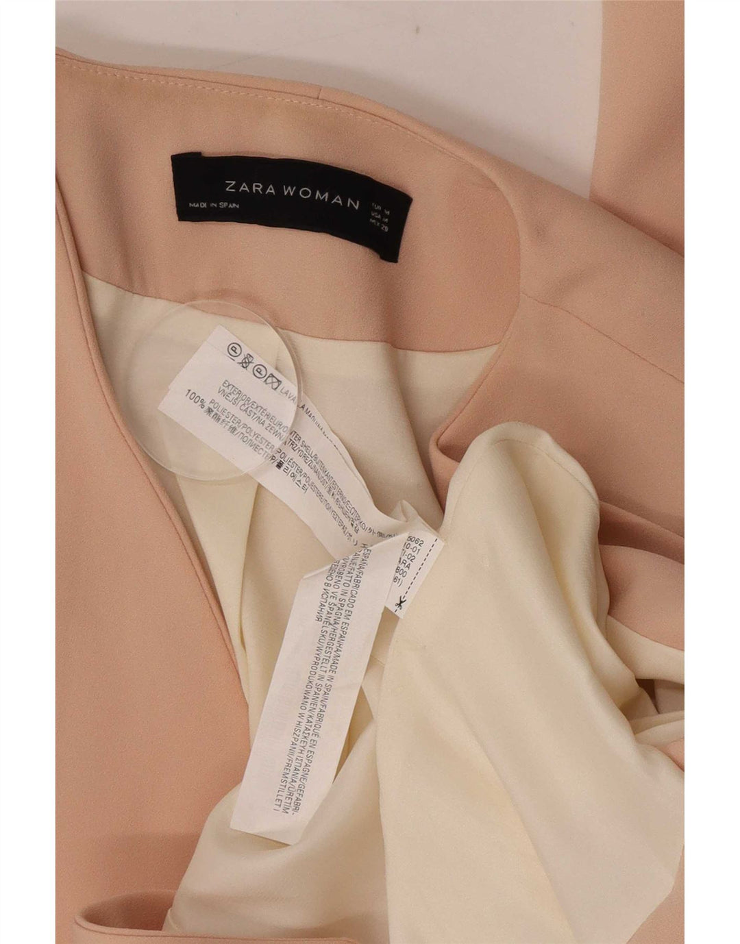 Zara Womens Open Blazer Jacket UK 14 Medium Pink Polyester