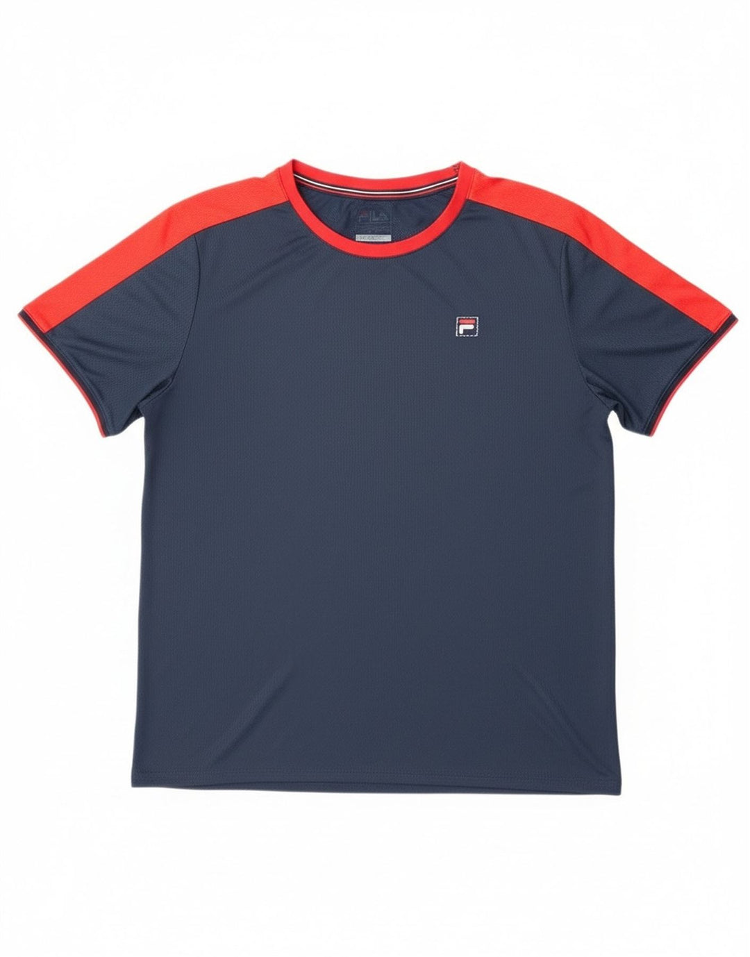 Fila Mens T-Shirt Top 2XL Navy Blue Colourblock Polyester