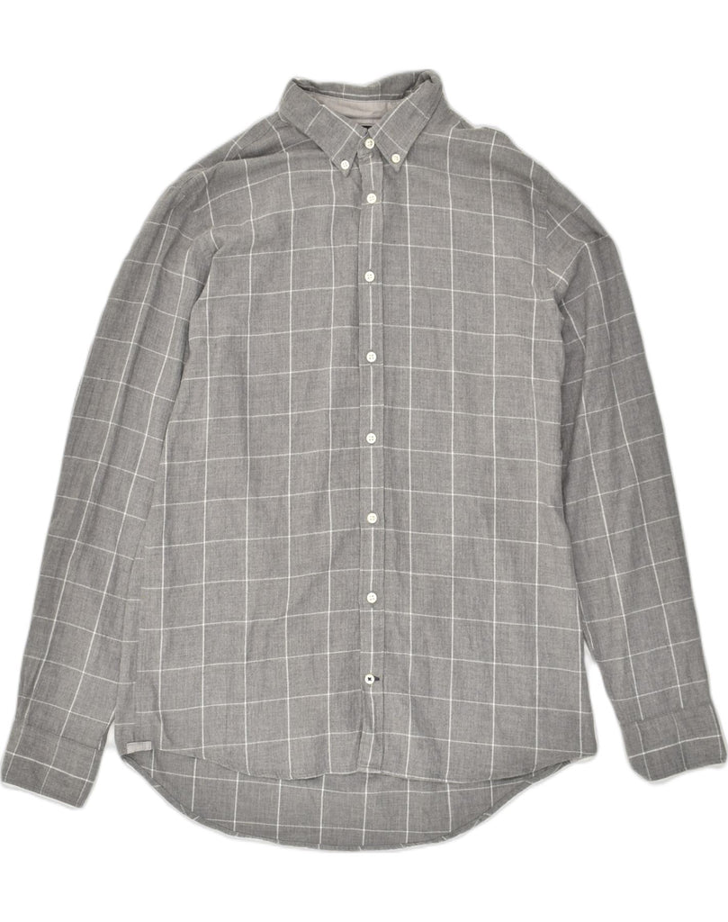 TOMMY HILFIGER Mens New York Fit Shirt Large Grey Check Cotton | Vintage Tommy Hilfiger | Thrift | Second-Hand Tommy Hilfiger | Used Clothing | Messina Hembry 