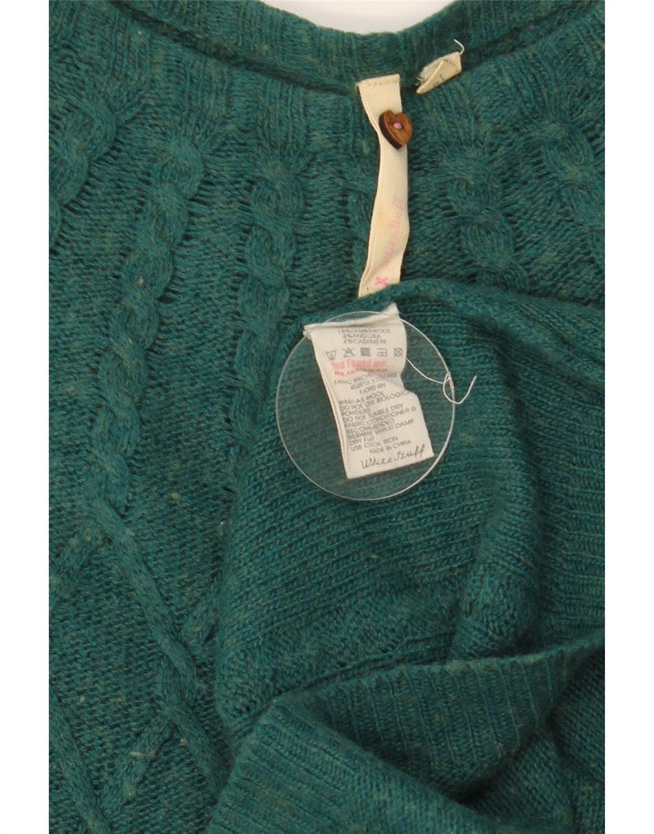 White Stuff Womens Jumper Dress UK 14 Medium Green Cotton