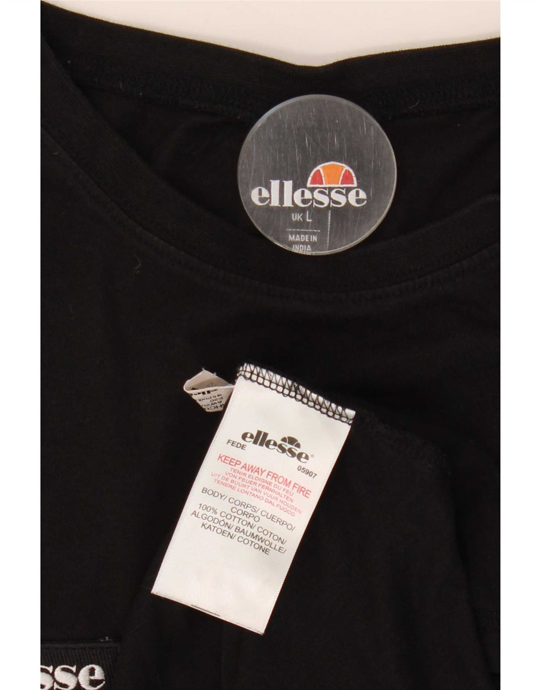 Ellesse Mens Graphic T-Shirt Top Large Black