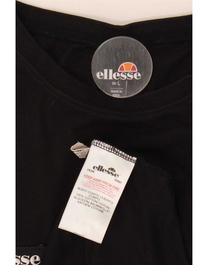 Ellesse Mens Graphic T-Shirt Top Large Black