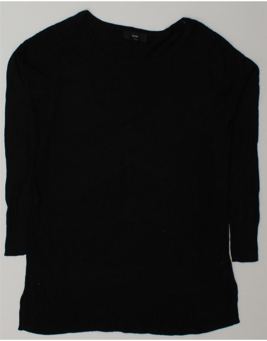 MOSSIMO Womens Longline Boat Neck Jumper Sweater UK 14 Medium Black Nylon Vintage Mossimo and Second-Hand Mossimo from Messina Hembry 