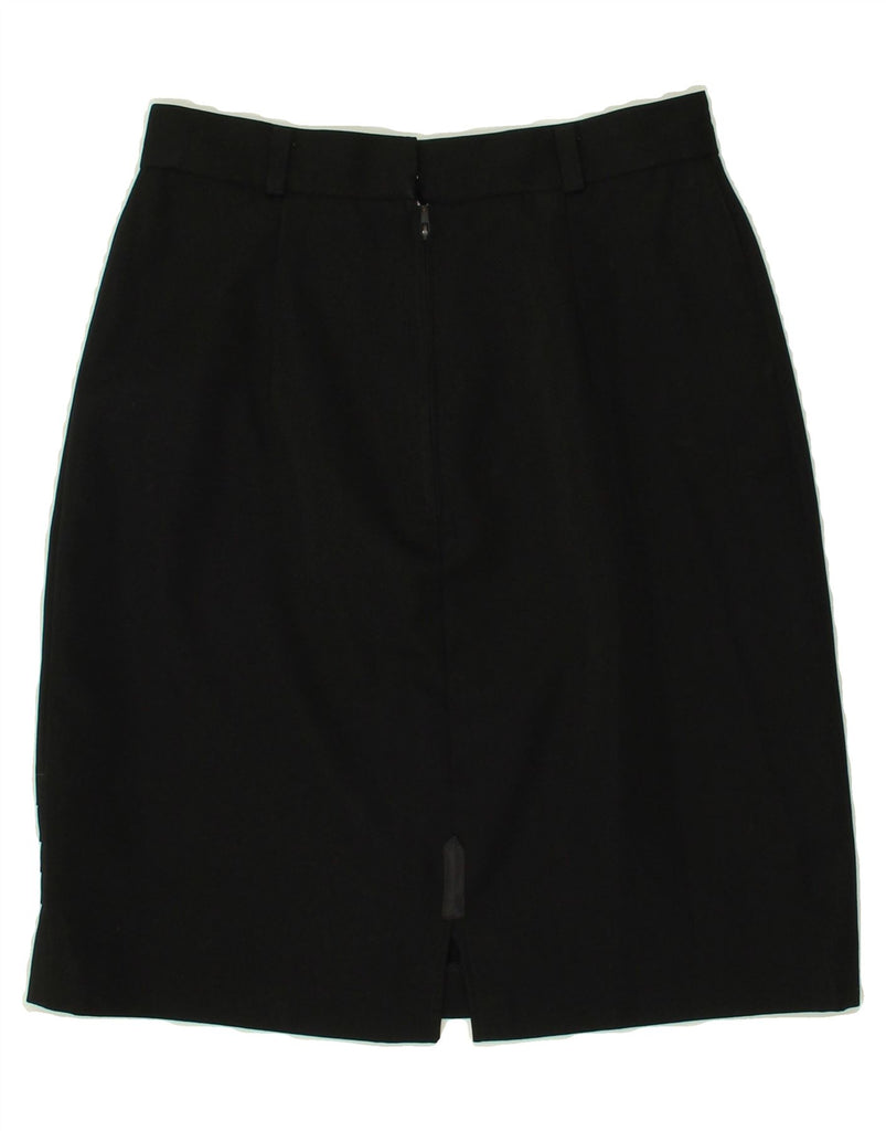 VINTAGE Womens High Waist Straight Skirt EU 38 Medium W26 Black Polyester | Vintage Vintage | Thrift | Second-Hand Vintage | Used Clothing | Messina Hembry 