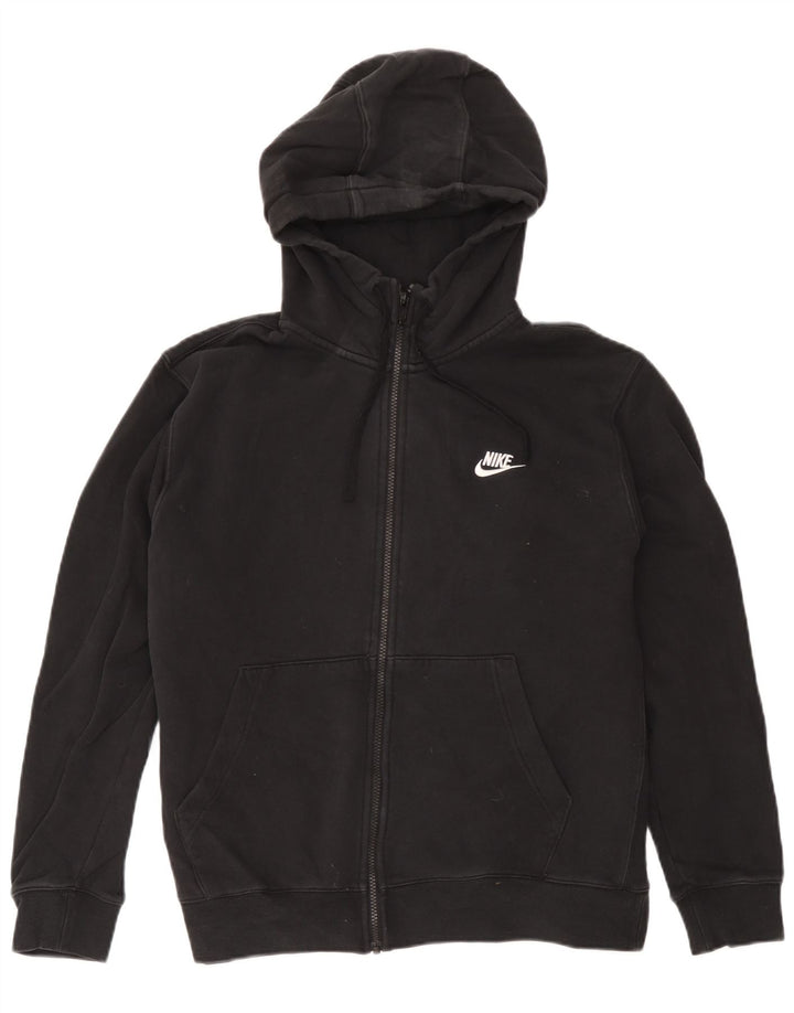 Nike Mens Zip Hoodie Sweater Large Black Cotton